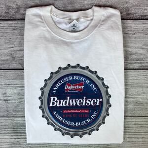 Vintage 1990s Budweiser Anheuser-Busch Beer Cap T-shirt
